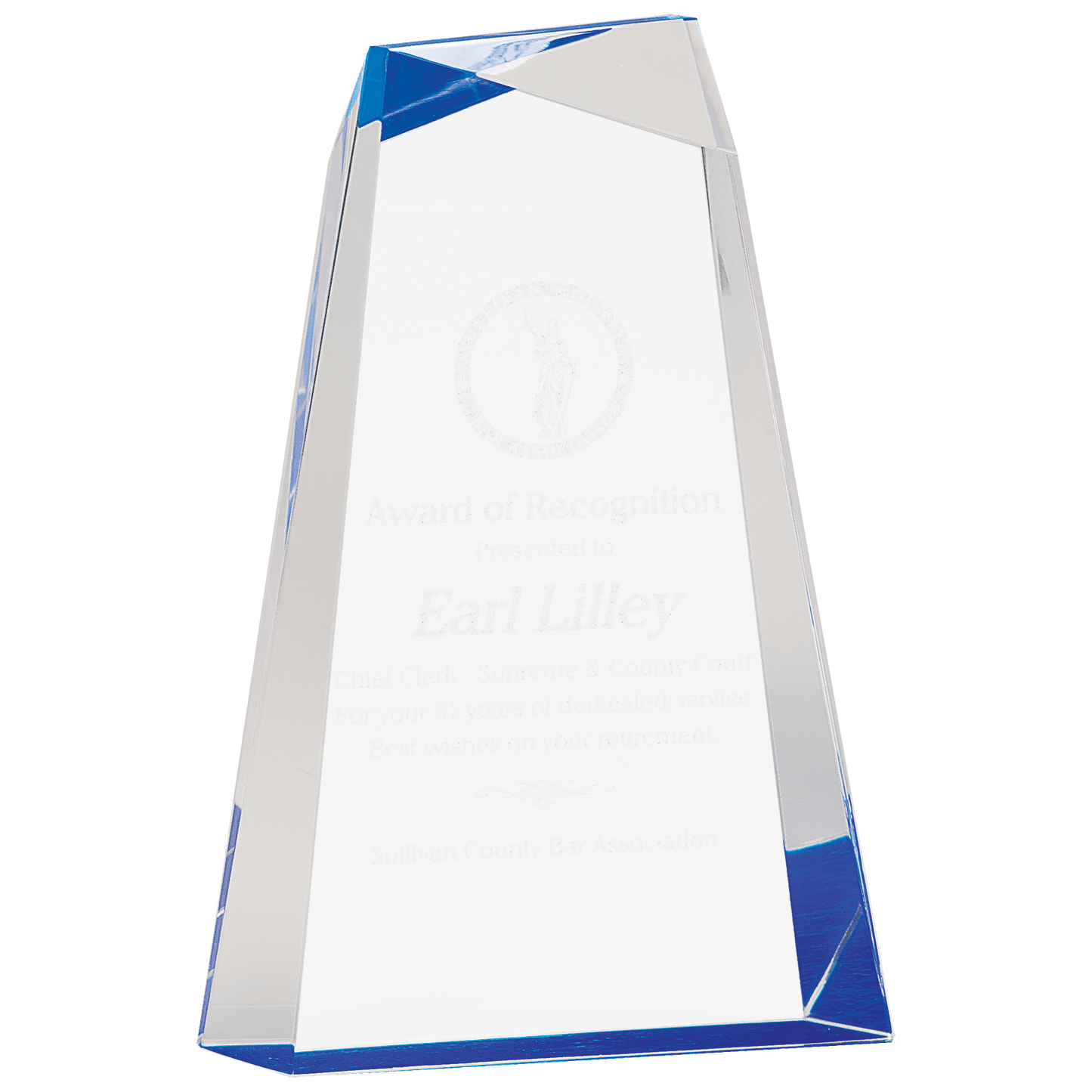 Blue 9" Facet Wedge Acrylic