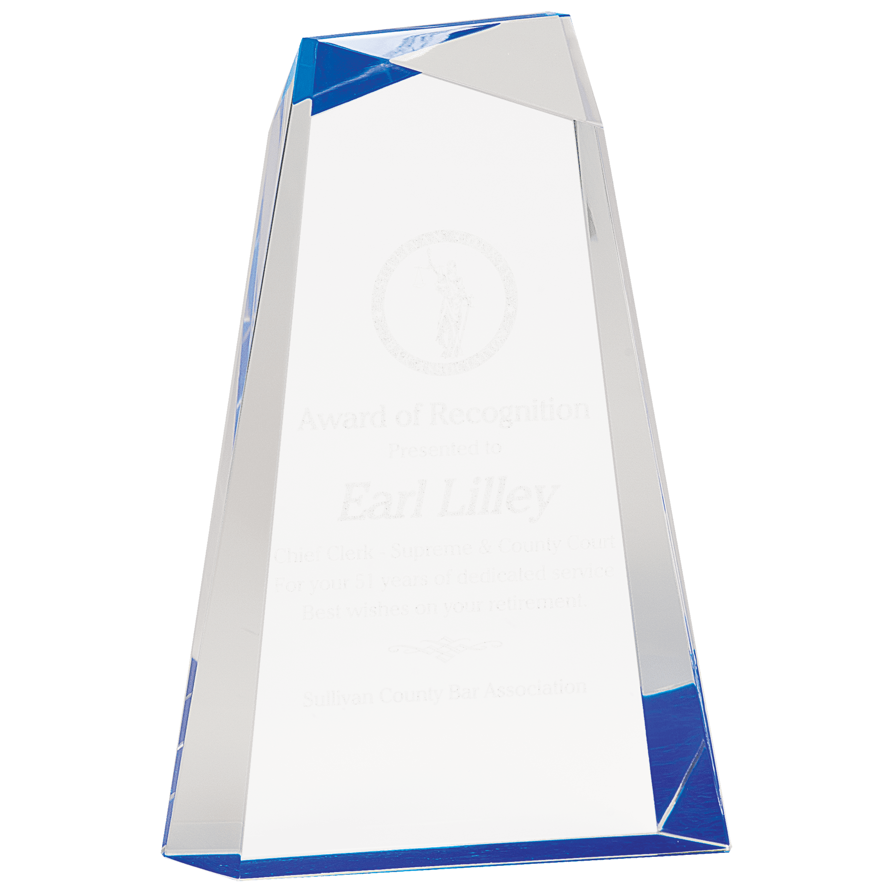 Blue 9" Facet Wedge Acrylic