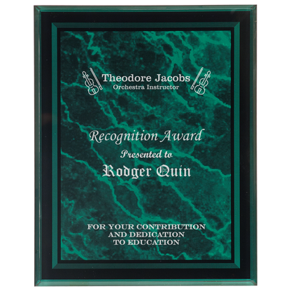 Green 7" x 9" Marble Border -Plaq Acrylic