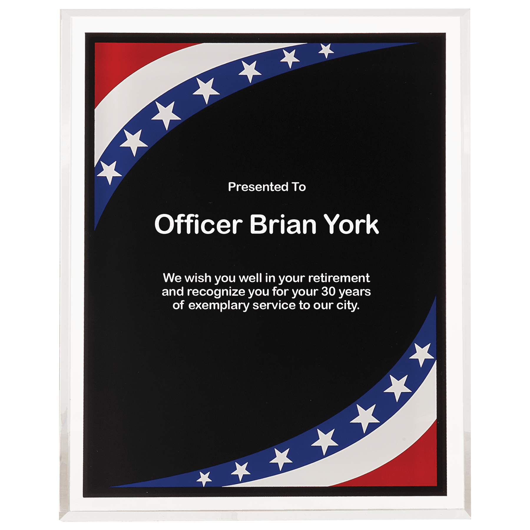 7" x 9" Stars & Stripes Border Clear-Plaq Acrylic