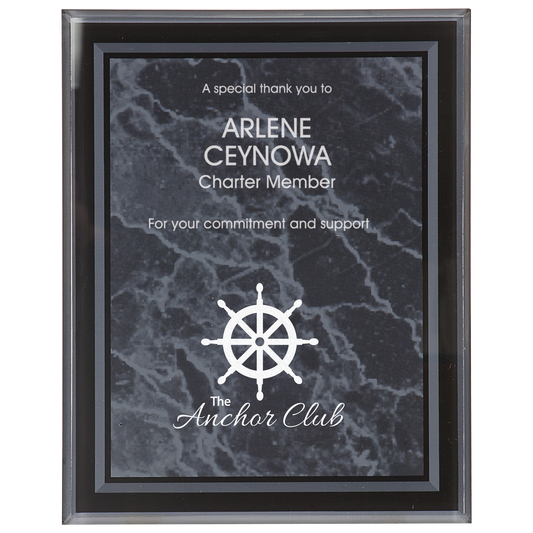 Black 8" x 10" Marble Border -Plaq Acrylic