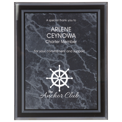 Black Marble Border Clear 9" x 11" -Plaq Acrylic