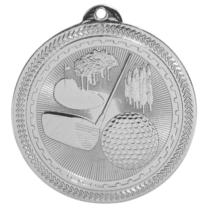Bright Silver 2" Golf Laserable BriteLazer Medal