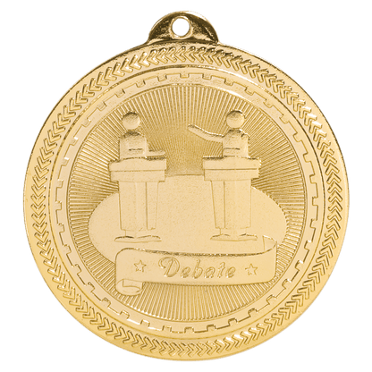 Bright Gold 2" Debate Laserable BriteLazer Medal