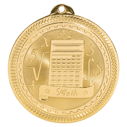 Bright Gold 2" Math Laserable BriteLazer Medal