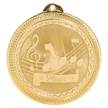 Bright Gold 2" Music Laserable BriteLazer Medal
