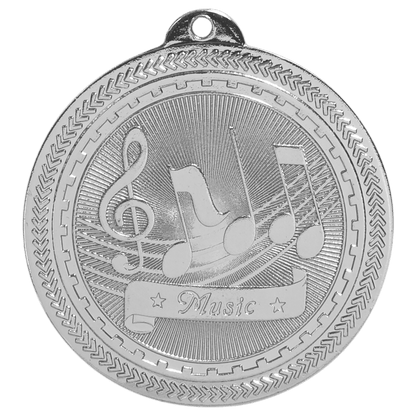 Bright Silver 2" Music Laserable BriteLazer Medal