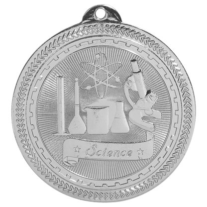 Bright Silver 2" Science Laserable BriteLazer Medal