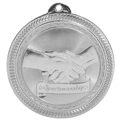 Bright Silver 2" Sportsmanship Laserable BriteLazer Medal