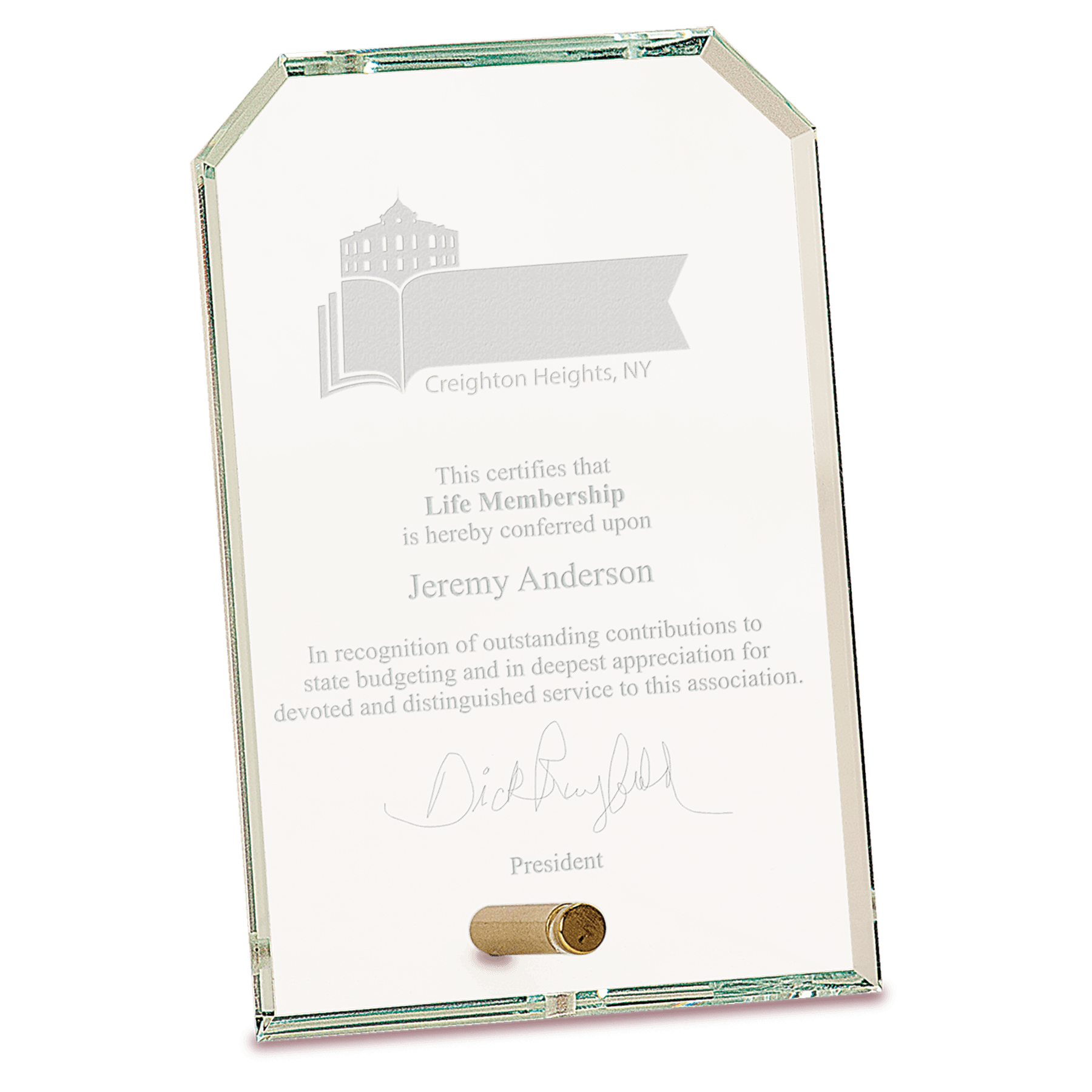 4" x 6" Clear Clipped Corners Rectangle CrystalEdge Glass