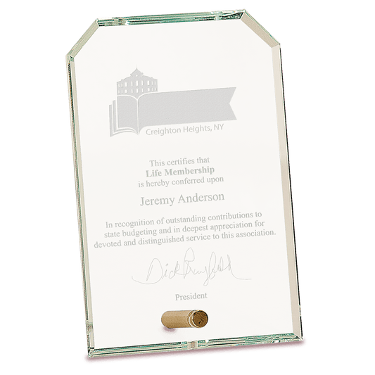 4" x 6" Clear Clipped Corners Rectangle CrystalEdge Glass