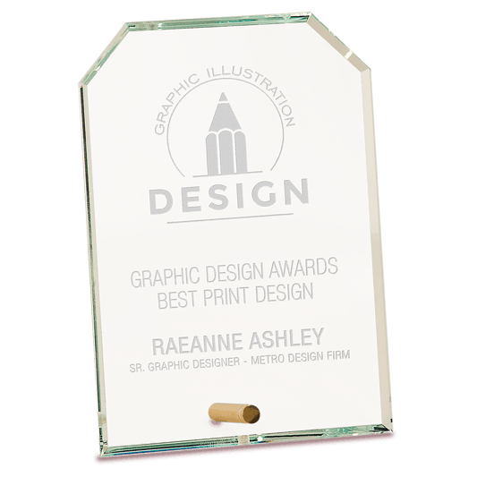 5" x 7" Clear Clipped Corners Rectangle CrystalEdge Glass