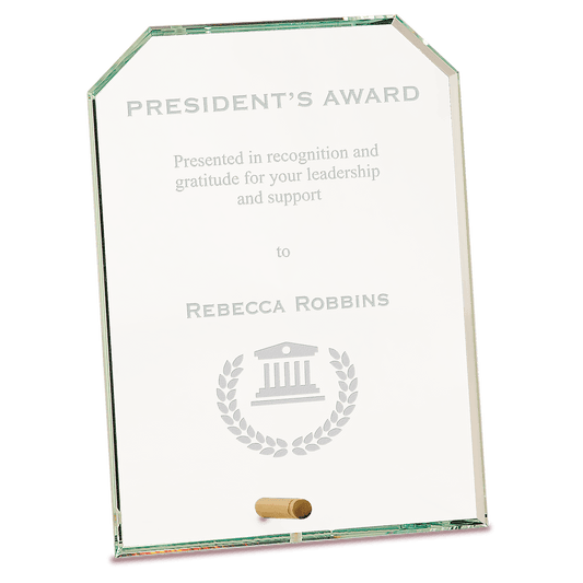 6" x 8" Clear Clipped Corners Rectangle CrystalEdge Glass