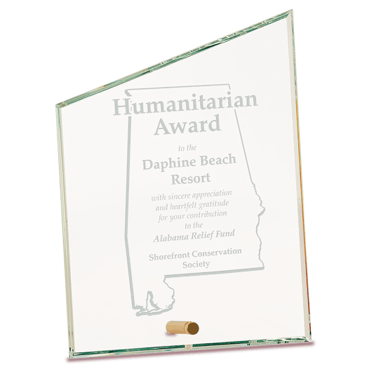 6" x 8" Clear Slant Rectangle CrystalEdge Glass