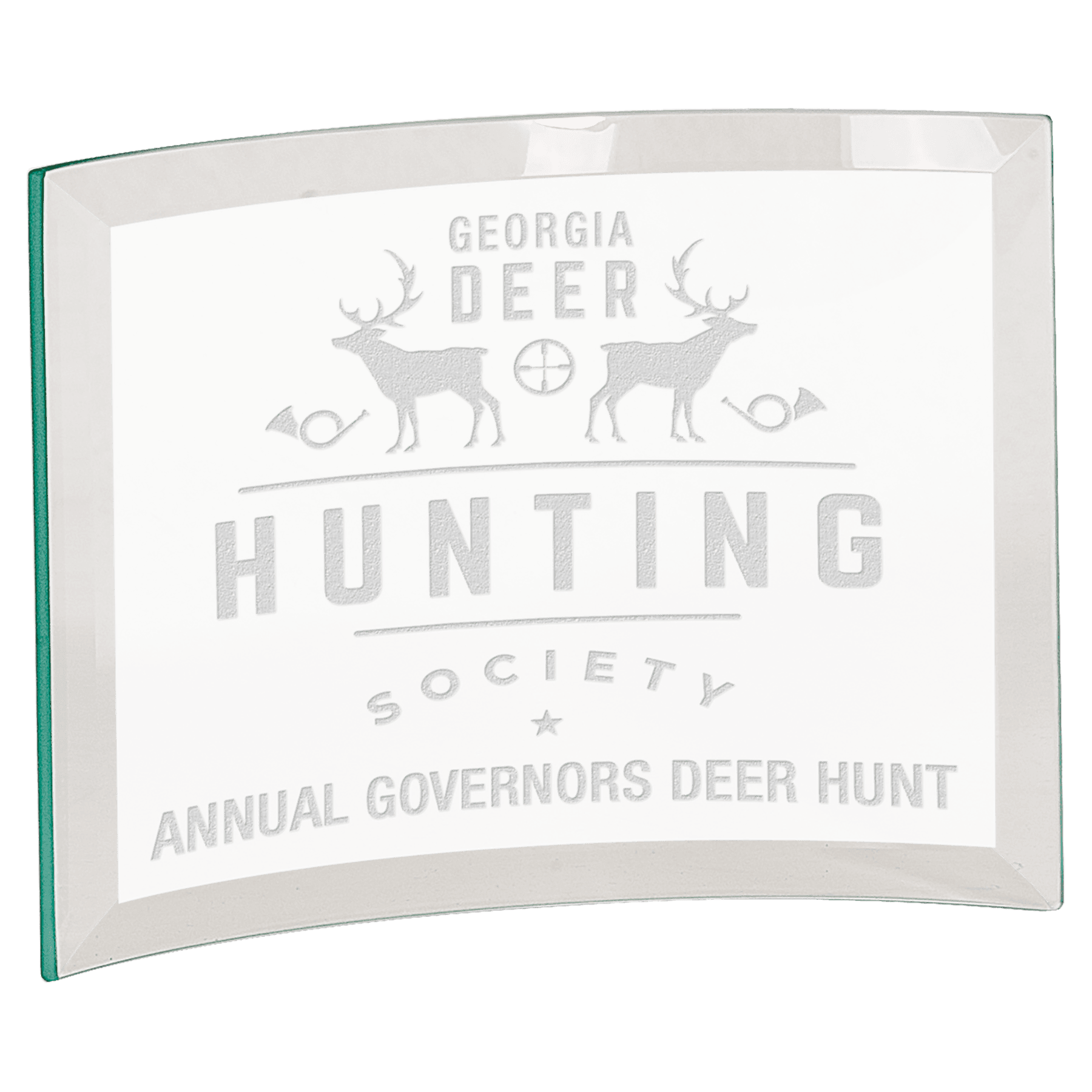 7" x 5" x 1/4" Beveled Jade Glass Crescent