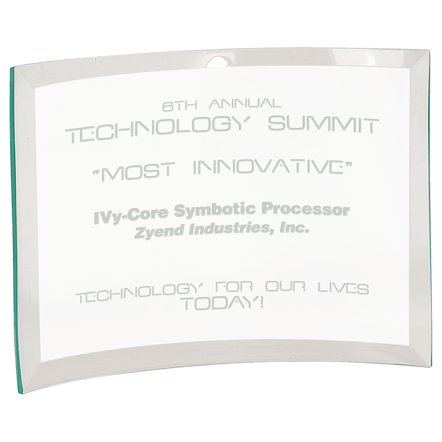 10" x 7" x 1/4" Beveled Jade Glass Crescent