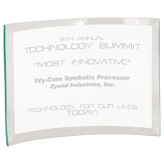 10" x 7" x 1/4" Beveled Jade Glass Crescent