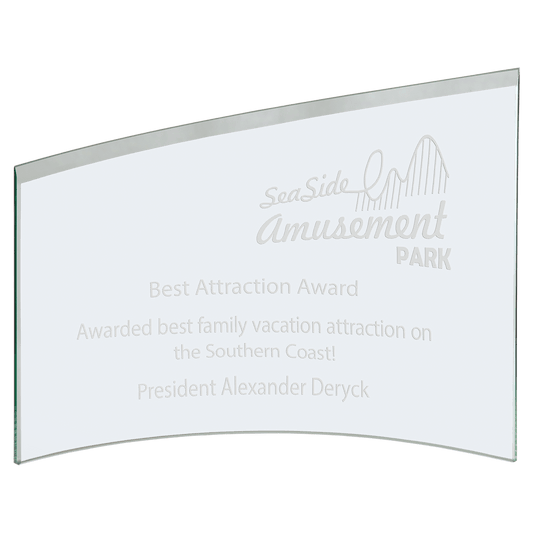 10" x 6 7/8" x 1/4" Jade Slanted Glass Crescent