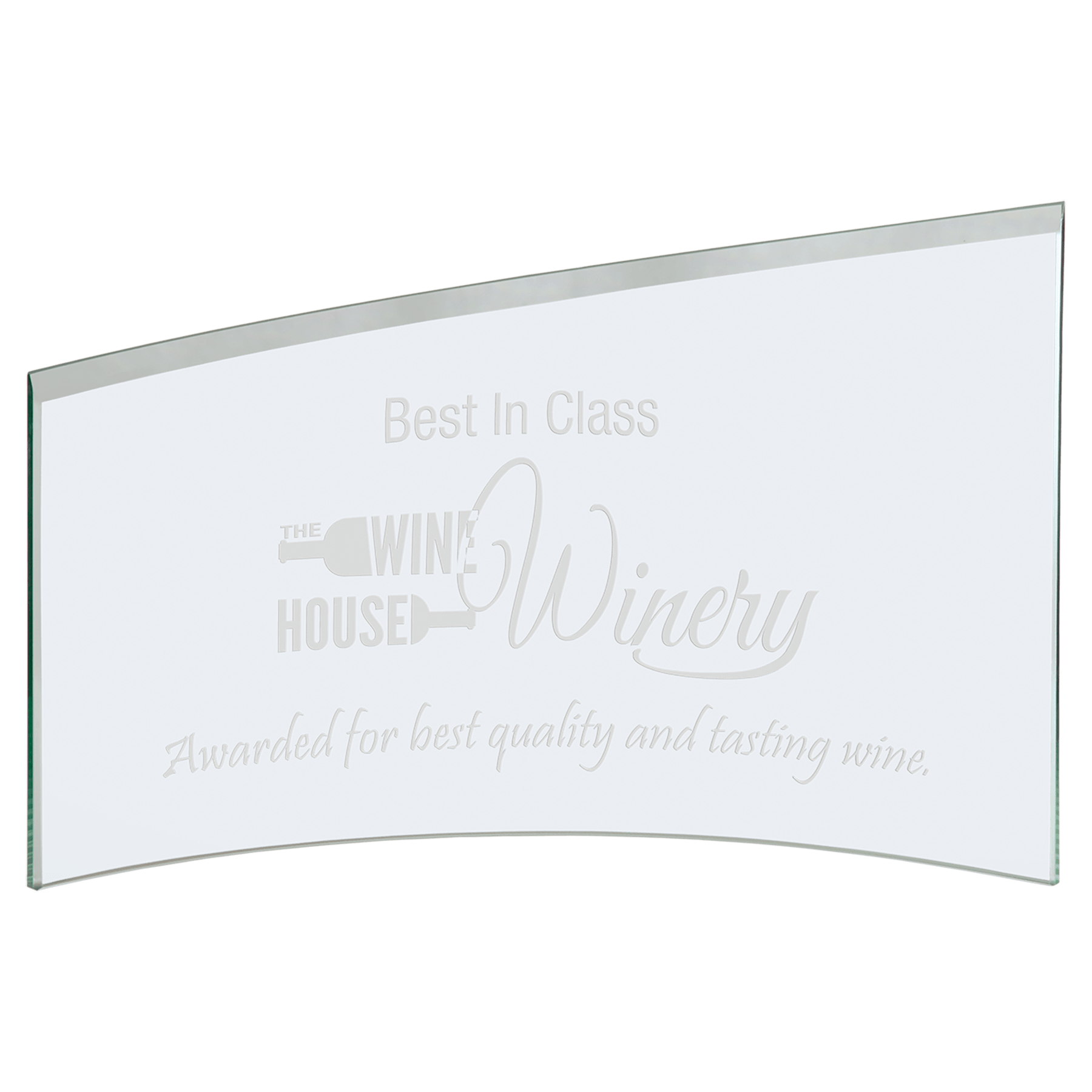 11" x 8 7/8" x 1/4" Jade Slanted Glass Crescent