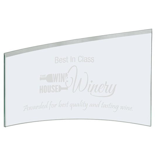 11" x 8 7/8" x 1/4" Jade Slanted Glass Crescent