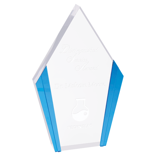 Blue 5 1/4" x 8 1/2" Diamond Acrylic with Edges