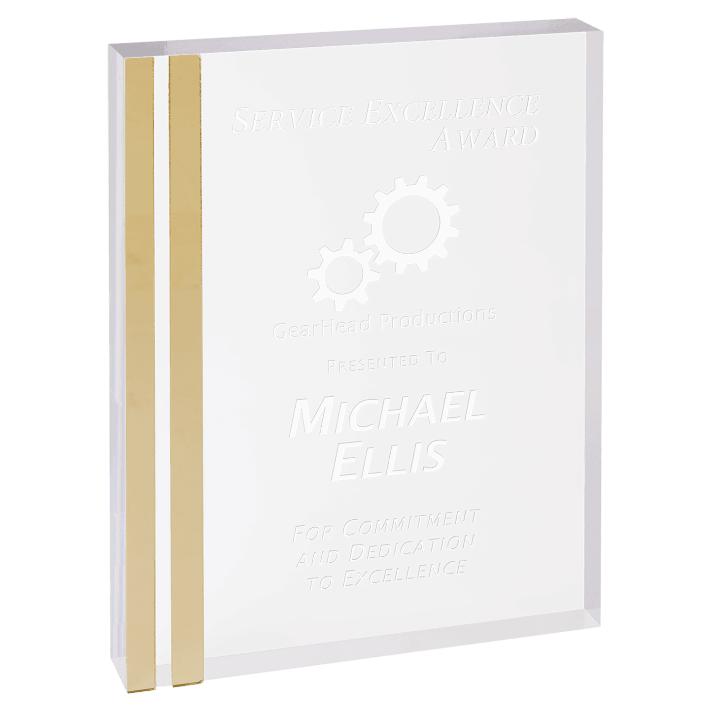 Gold 4" x 6" Rectangle Acrylic with Edge