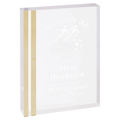 Gold 5" x 7" Rectangle Acrylic with Edge