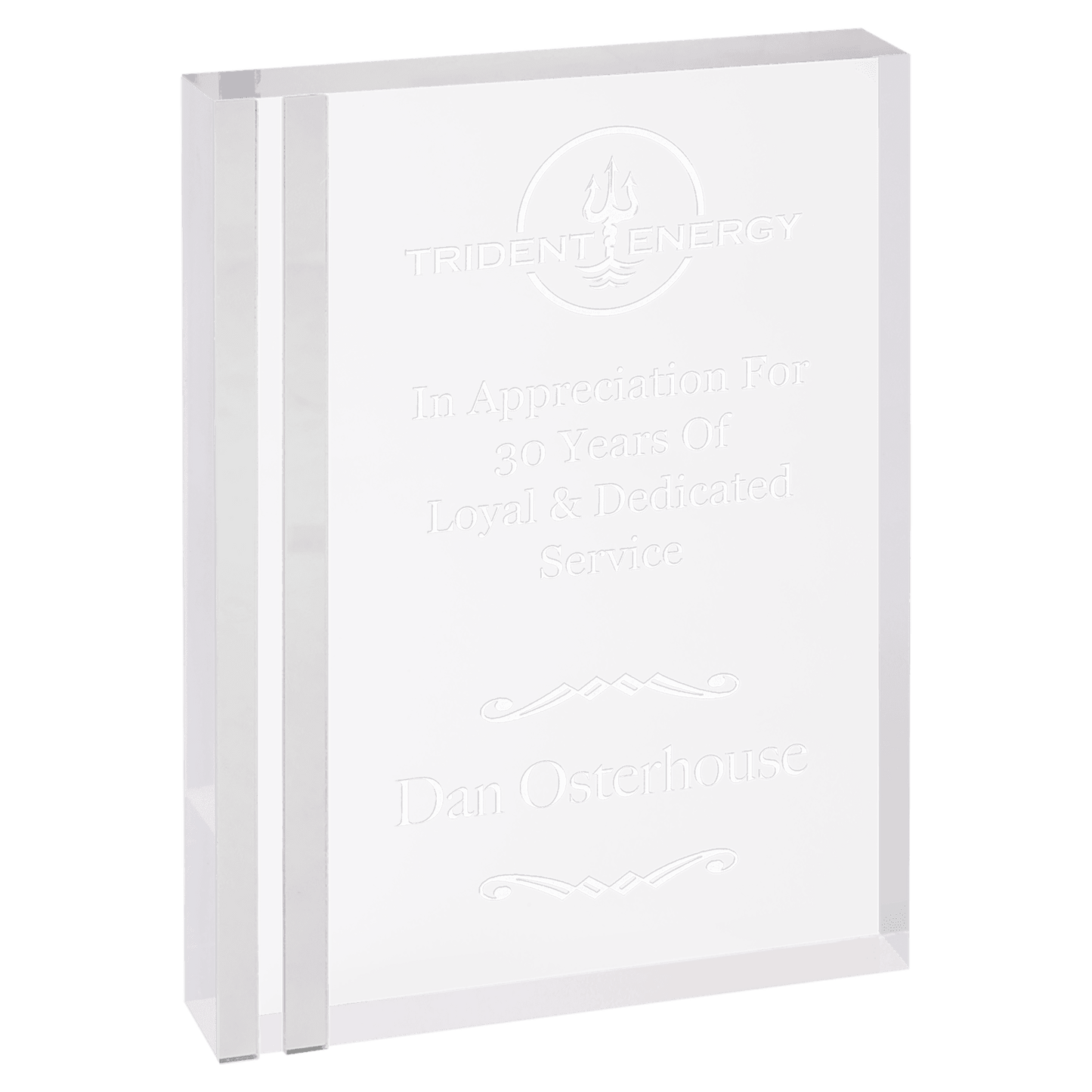 Silver 5" x 7" Rectangle Acrylic with Edge