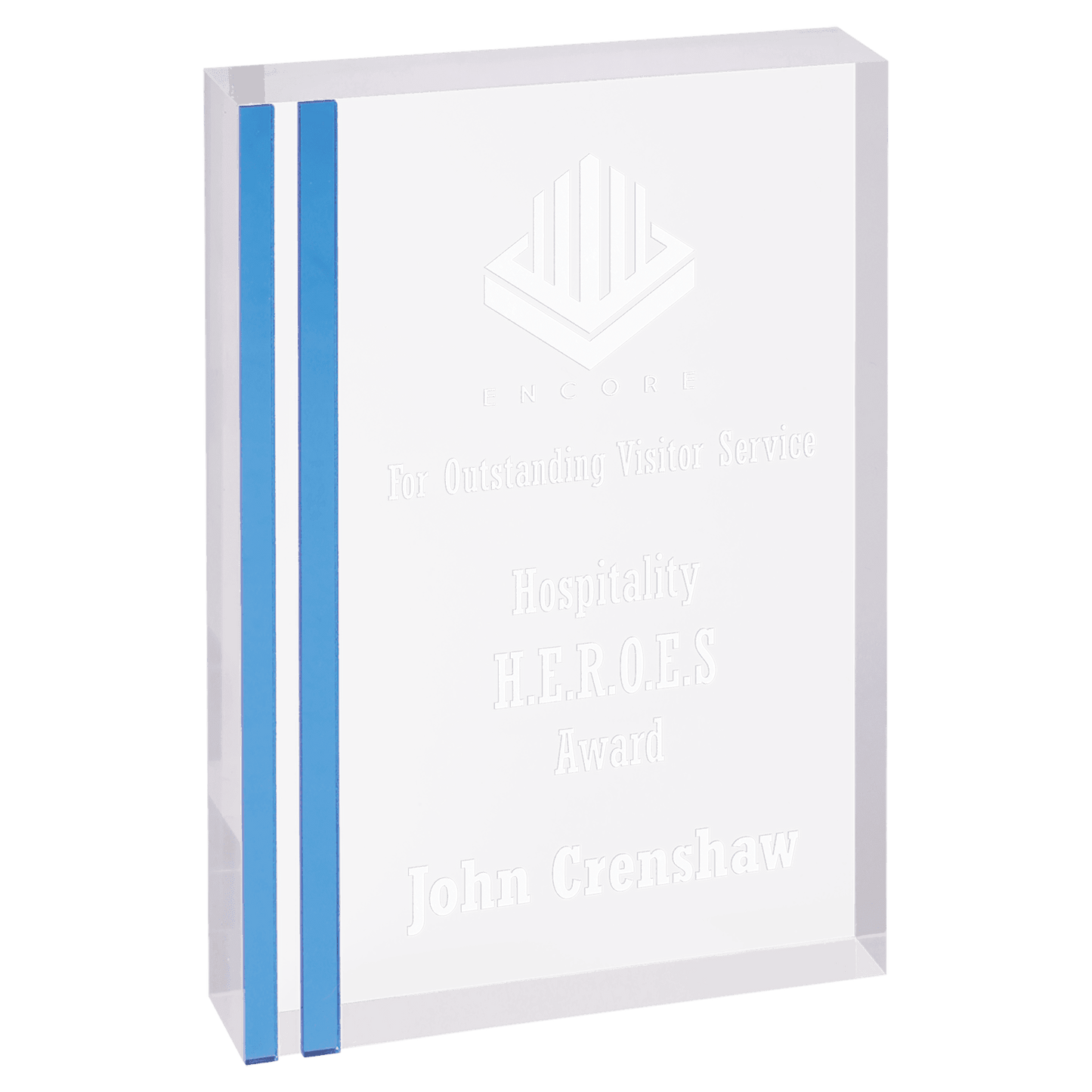 Blue 6" x 8" Rectangle Acrylic with Edge