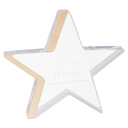 Gold 7 3/4" x 7" Star Acrylic with Edge