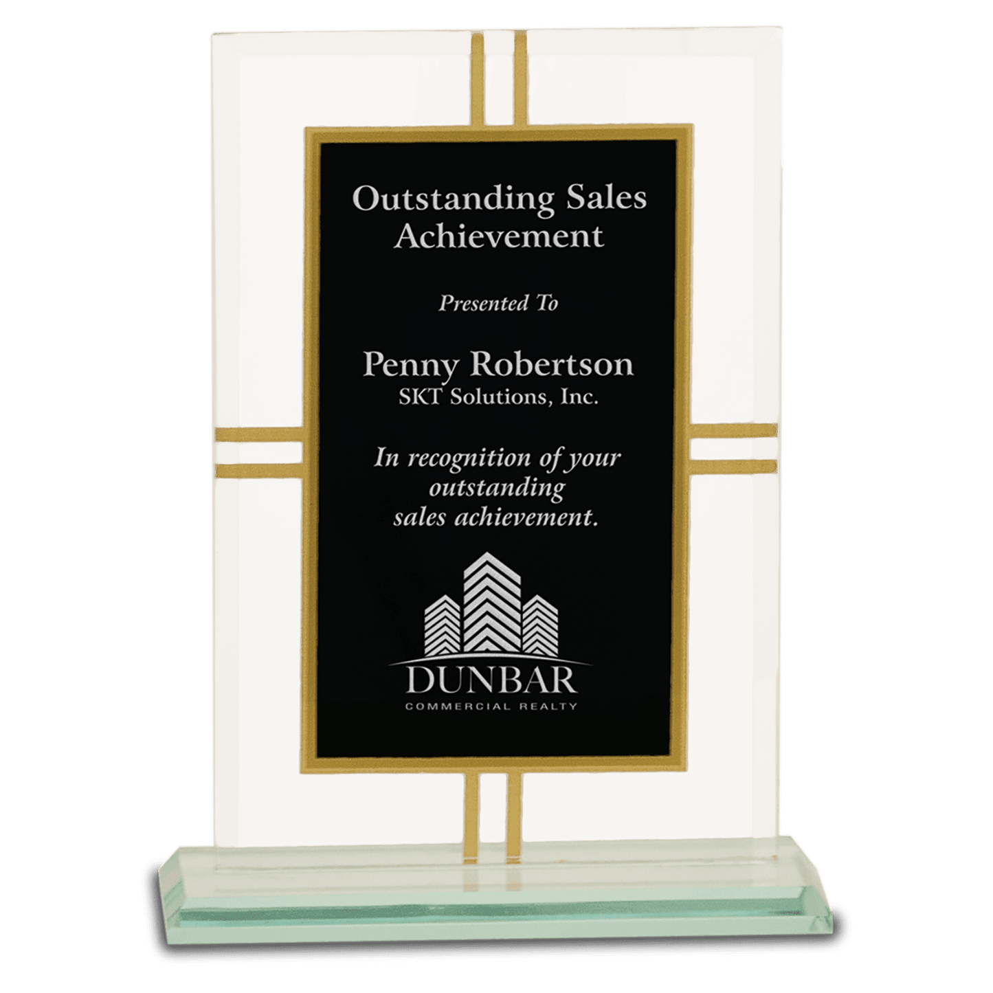 7 1/2" Contemporary Glass 4-Point Award