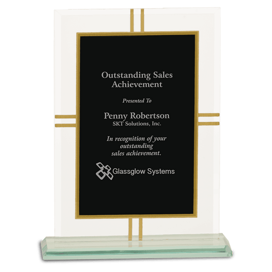8 1/2" Contemporary Glass 4-Point Award