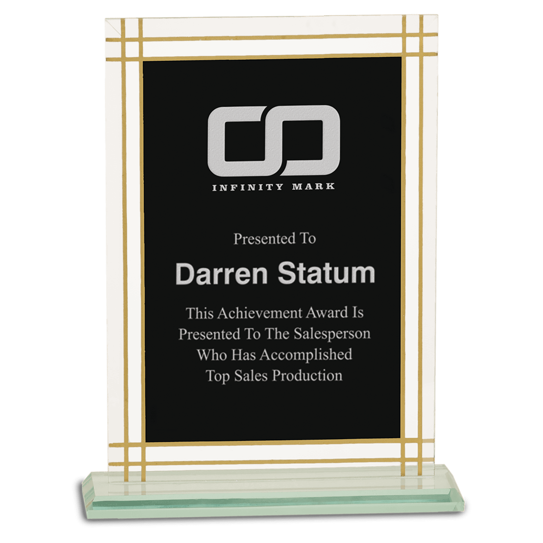 8 1/2" Contemporary Glass Full Border Award