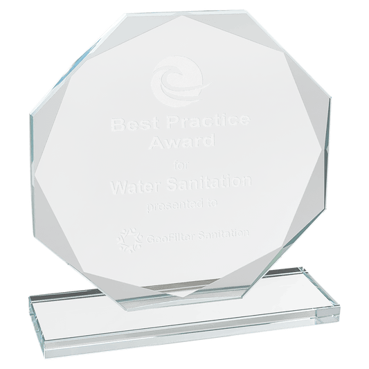 6 1/2" Octagon Clear Glass Award