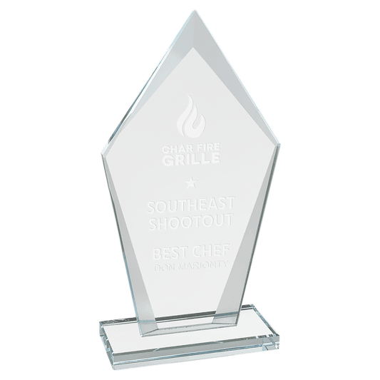 7 1/2" Diamond Clear Glass Award