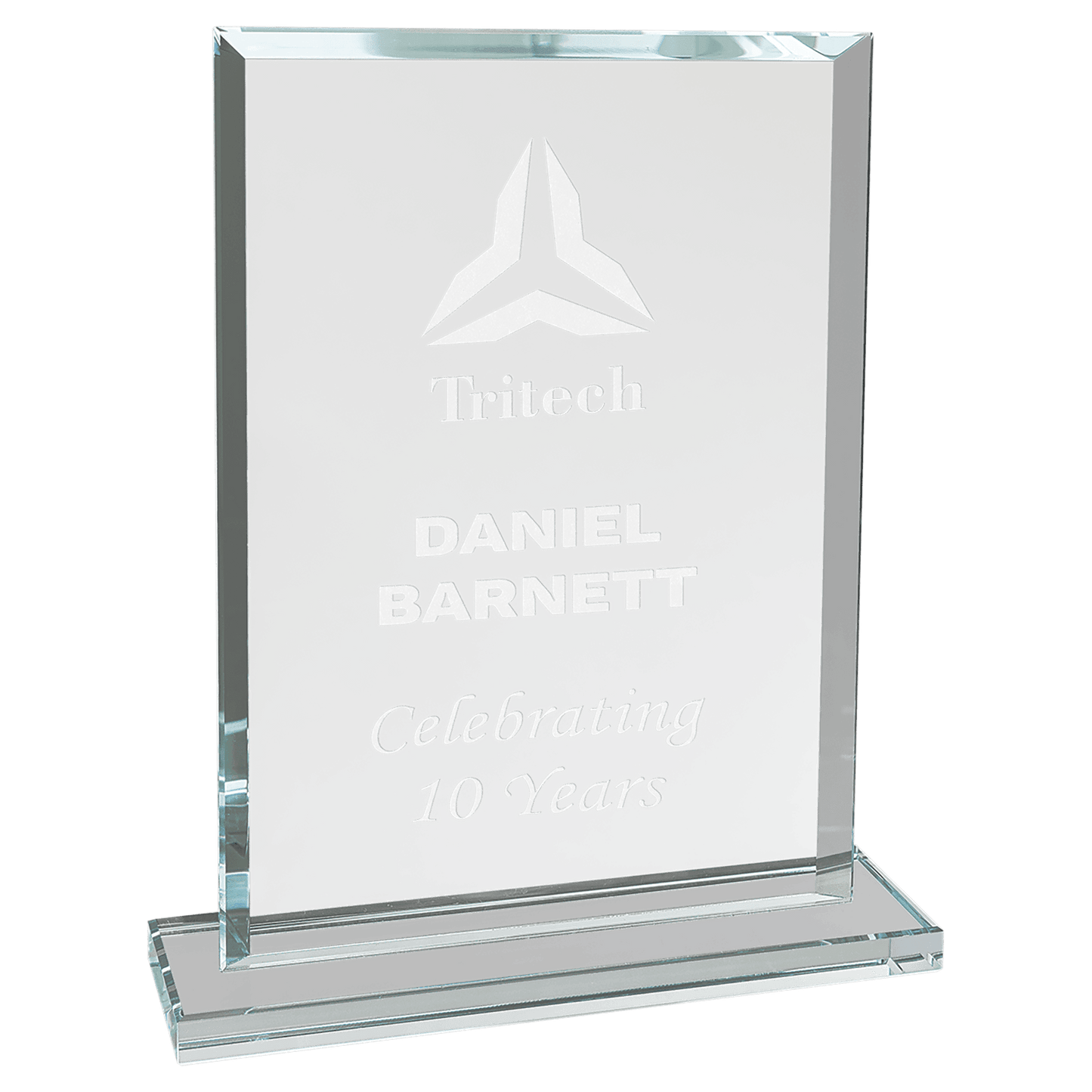 7 3/4" Rectangle Clear Glass Award