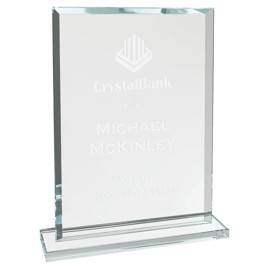 8 1/2" Rectangle Clear Glass Award