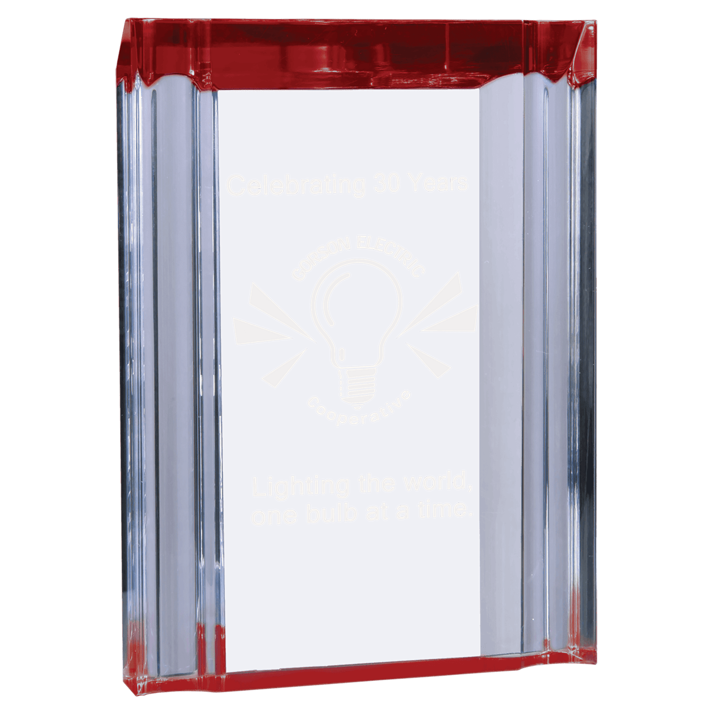 Red 4 3/4" x 6 1/8" Channel Acrylic