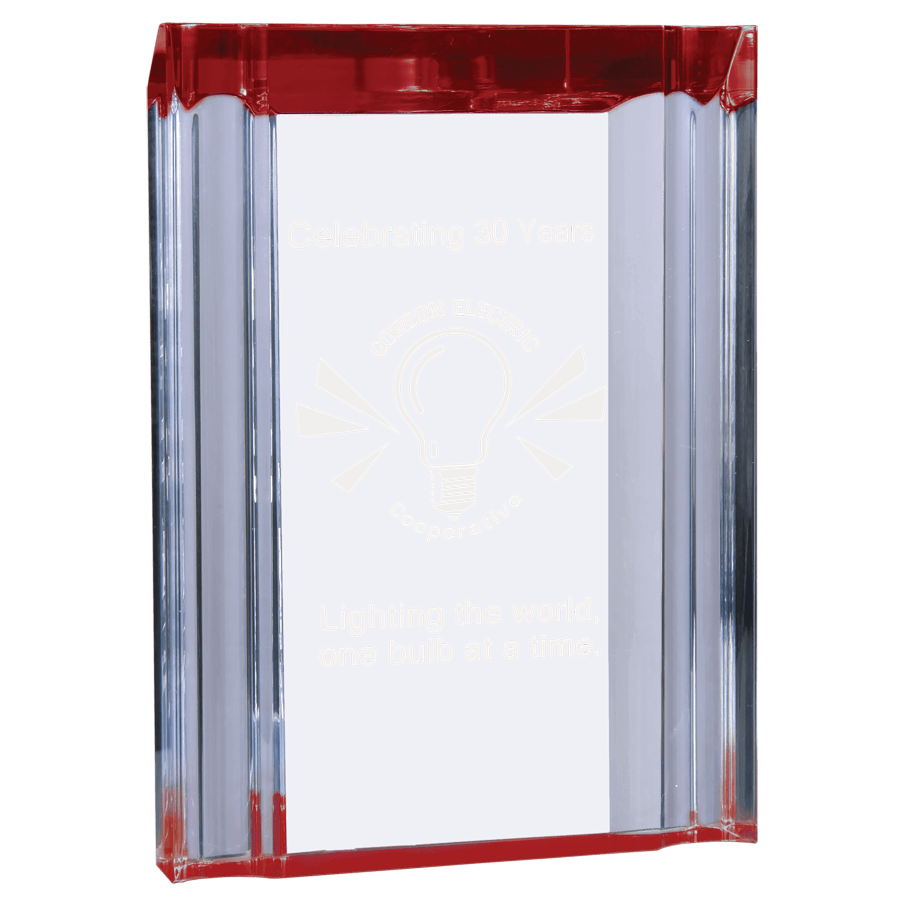 Red 4 3/4" x 6 1/8" Channel Acrylic