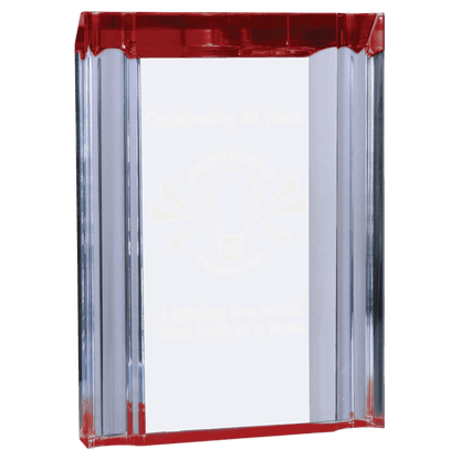 Red 4 3/4" x 6 1/8" Channel Acrylic