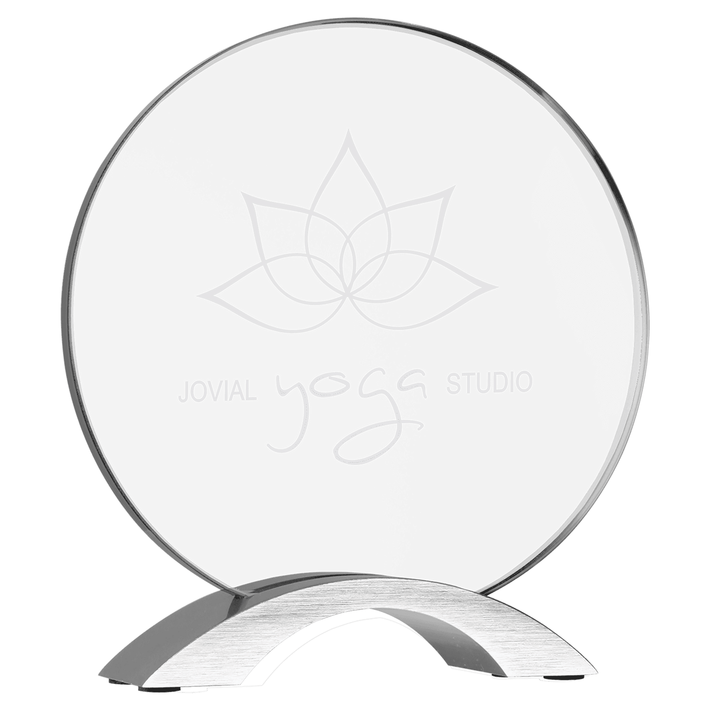 7 1/4" Round Cosmic Acrylic with Silver Base