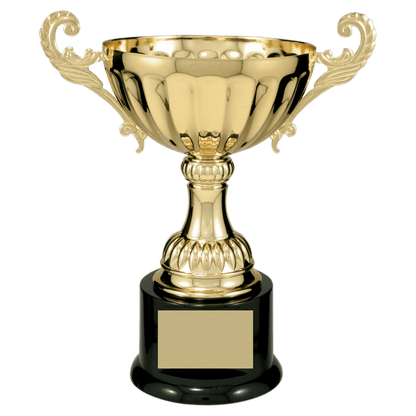 Gold 2 9 3/4" Completed Metal Cup Trophy on Plastic Base