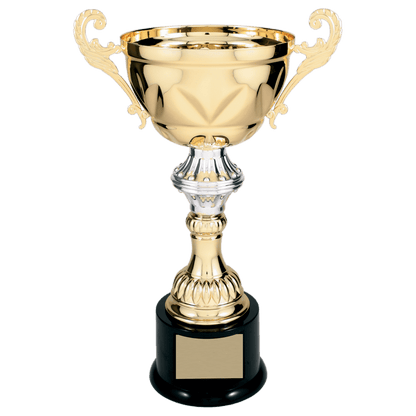 Gold 13" Completed Metal Cup Trophy on Plastic Base
