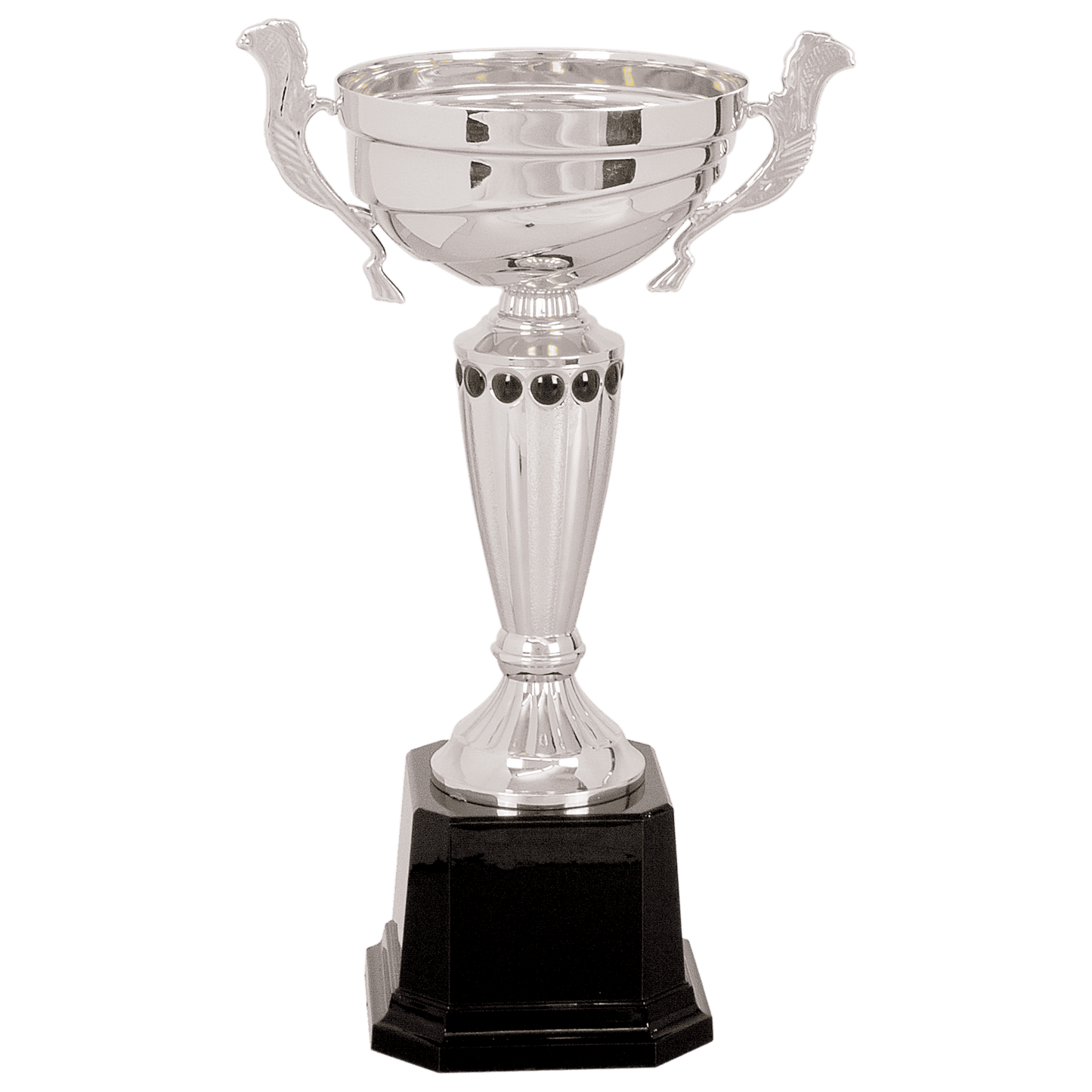 Silver 2 11 1/2" Completed Metal Cup Trophy on Plastic Base