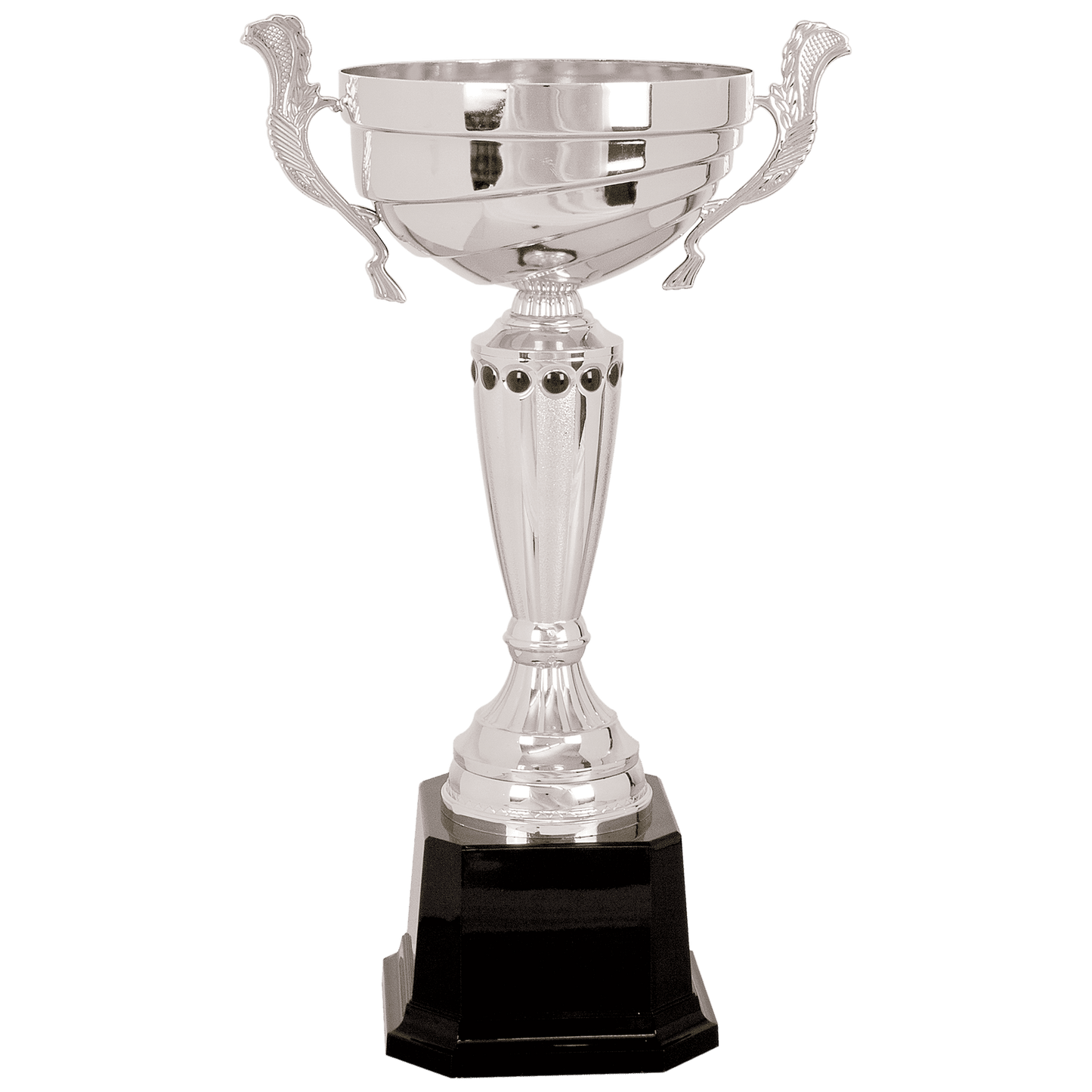 Silver 15 1/2" Completed Metal Cup Trophy on Plastic Base
