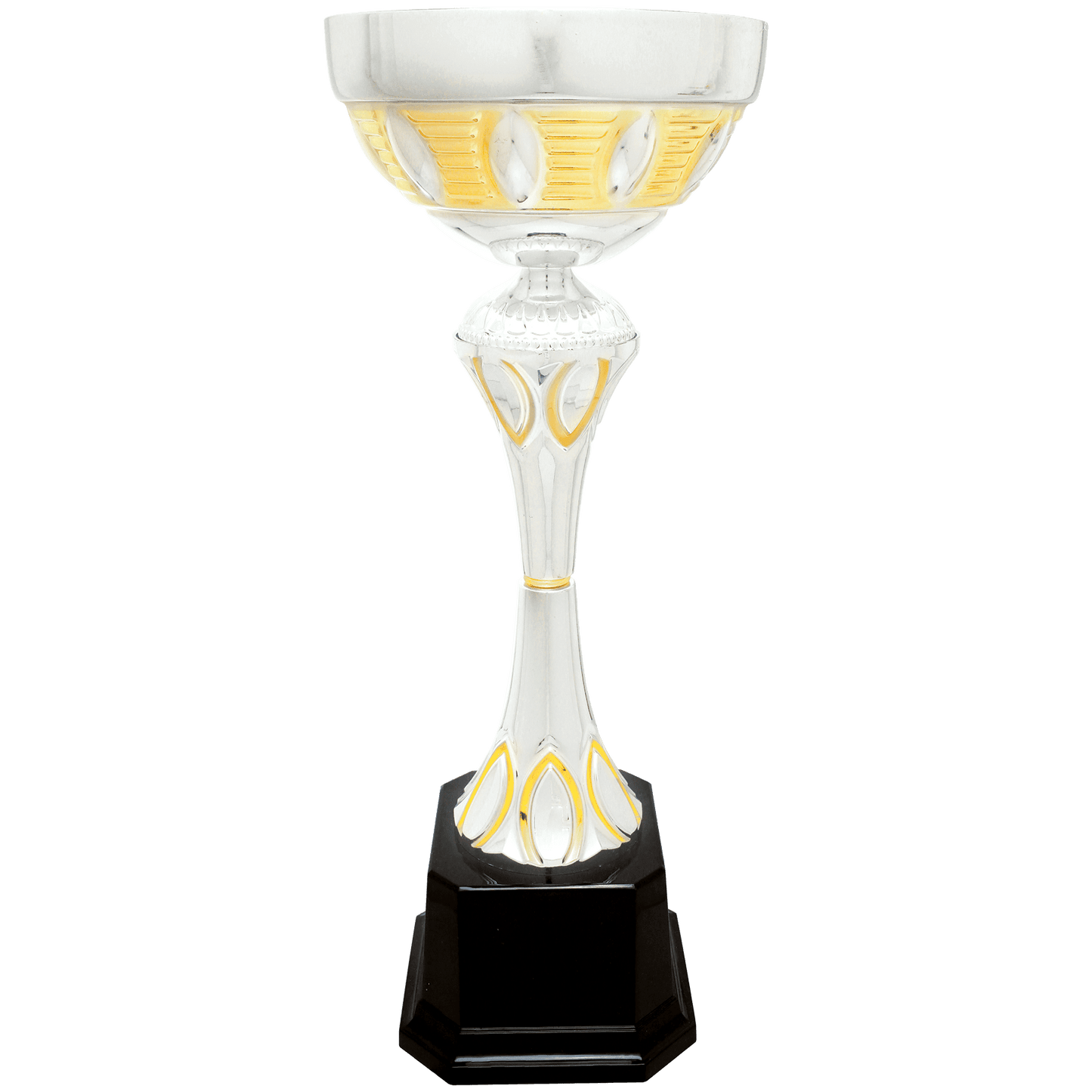 16 1/2" Silver/Gold Completed Metal Cup Trophy on Plastic Base