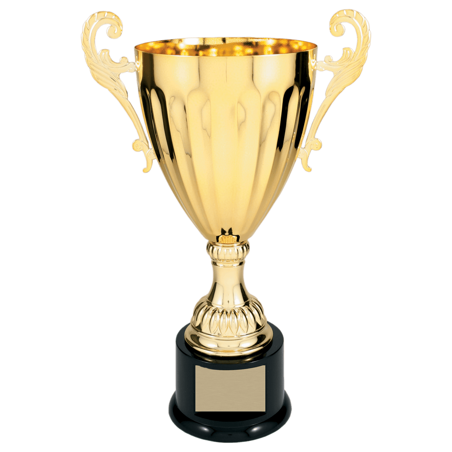 Gold 13 1/4" Completed Metal Cup Trophy on Plastic Base