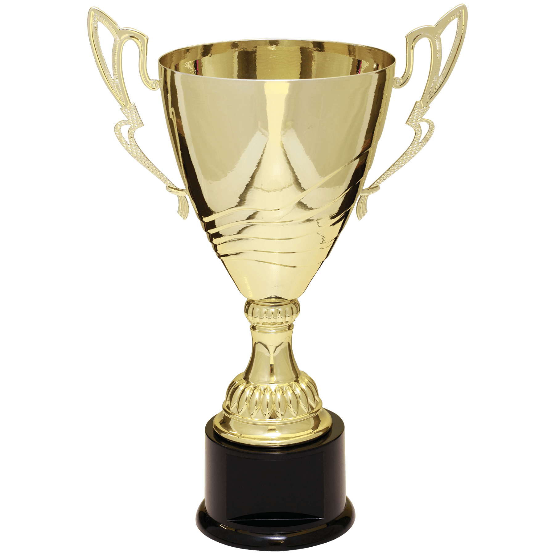 Gold 15" Completed Metal Cup Trophy on Plastic Base