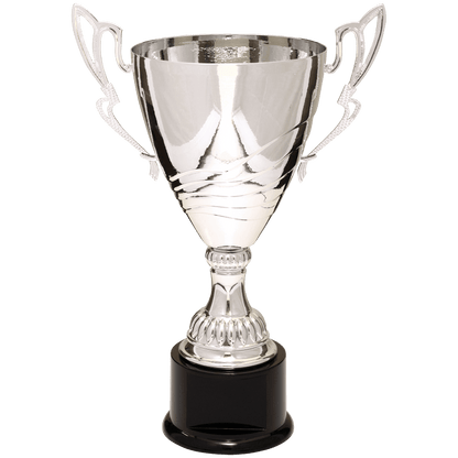Silver 15" Completed Metal Cup Trophy on Plastic Base