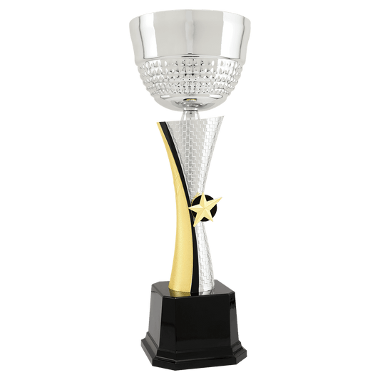 15" Silver/Gold Textured Completed Metal Cup Trophy